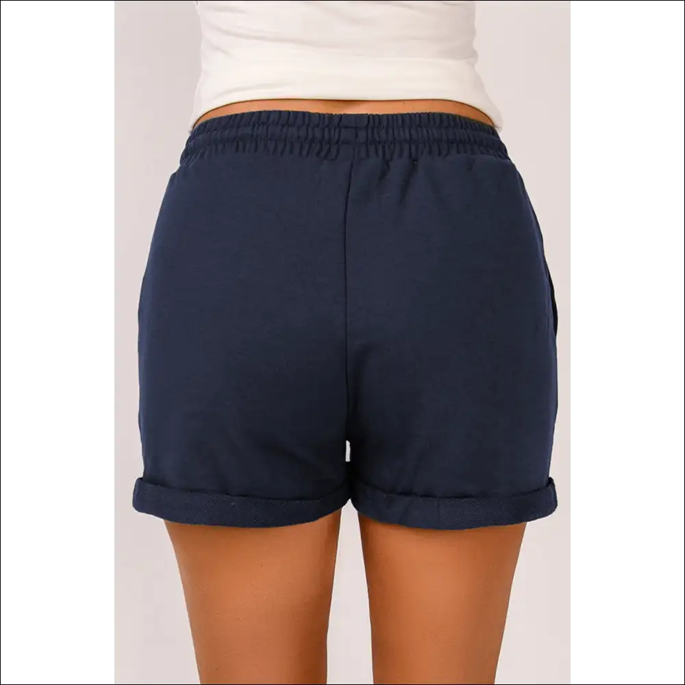 Chic Drawstring Waist Cuffed Shorts - on Sale Worldwide Shipping