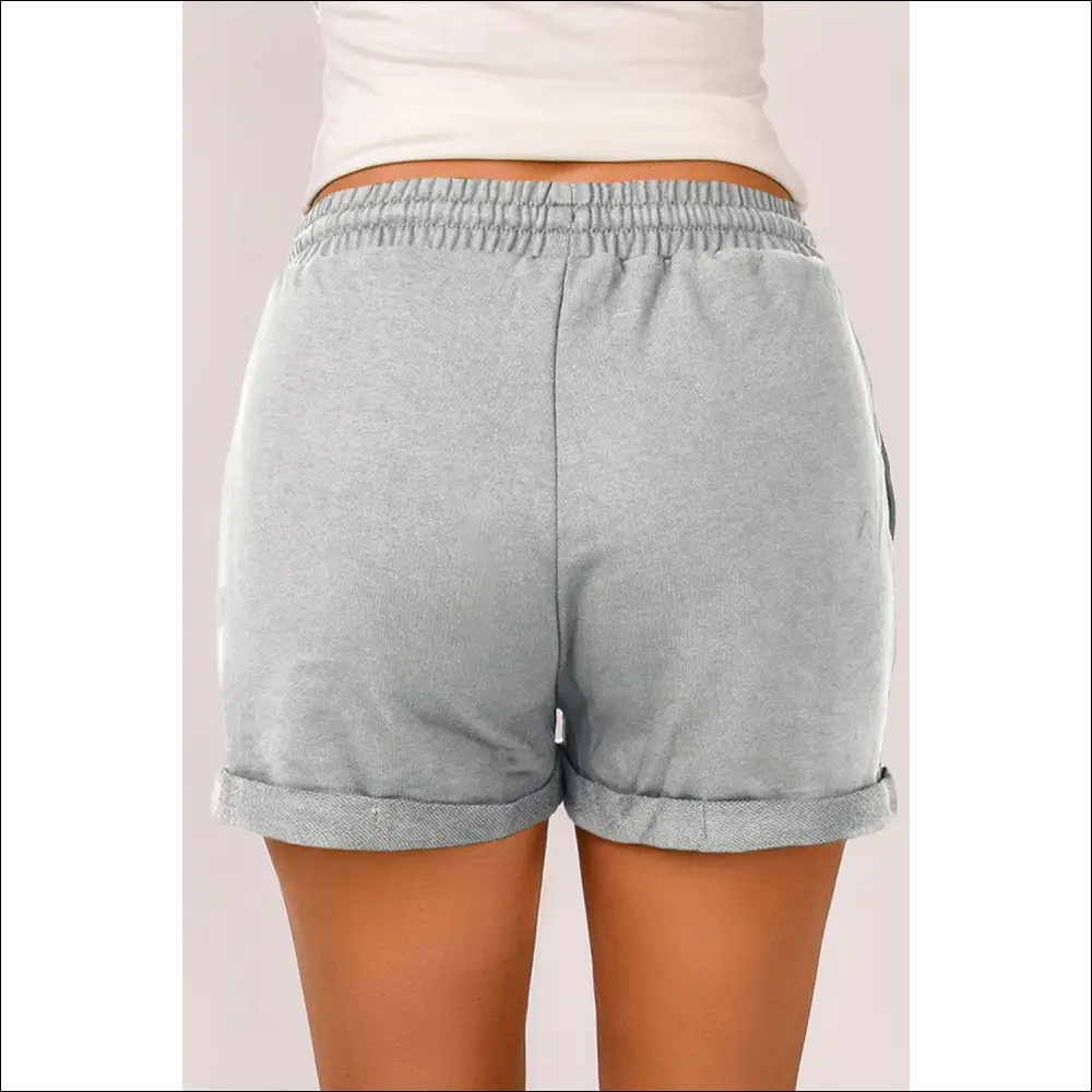 Chic Drawstring Waist Cuffed Shorts - on Sale Worldwide Shipping