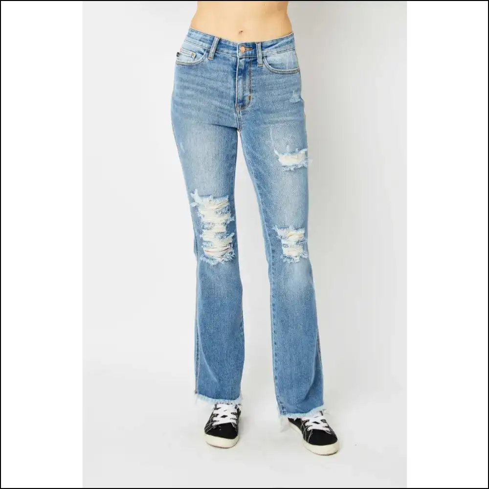 Dress Like a Boss Feel Hug in Judy Blue Distressed Jeans! - Medium / 0(24) - Jeans on Sale Worldwide Shipping