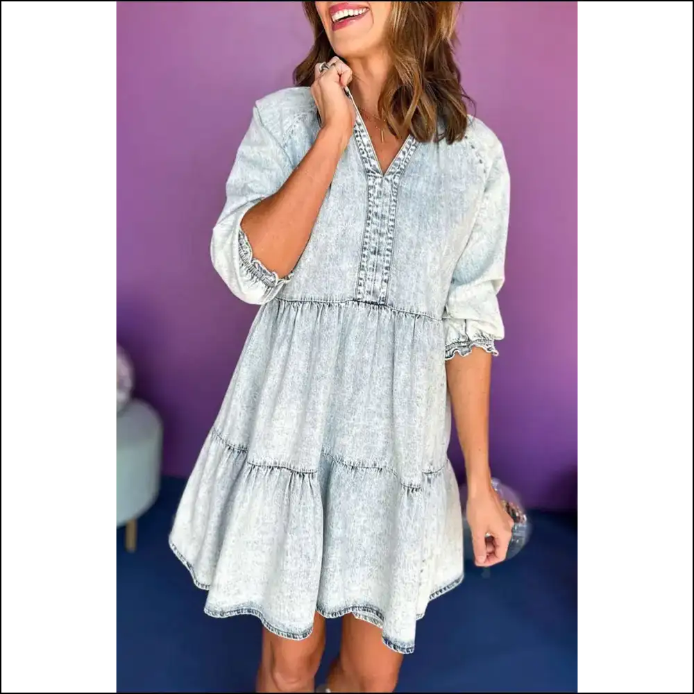 Dusk Blue Denim Dress: so Comfy Itโs Good ๐ Needful Things - s - Short Dresses on Sale Worldwide Shipping