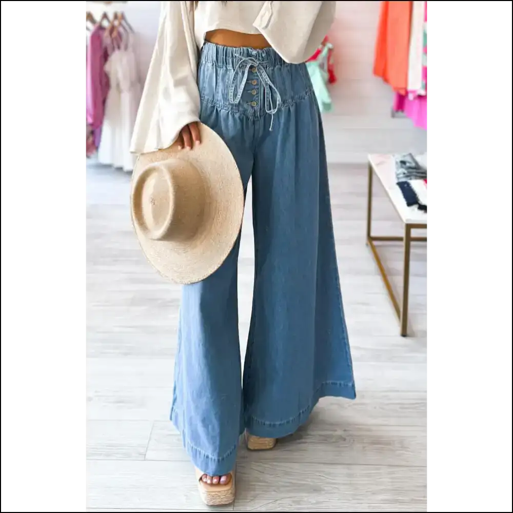 Dusk Blue Denim: High Waist Wide Leg Jeans so Good Itβs Criminal π Needful Things. Mineral Wash - 6 - on Sale Worldwide Shipping
