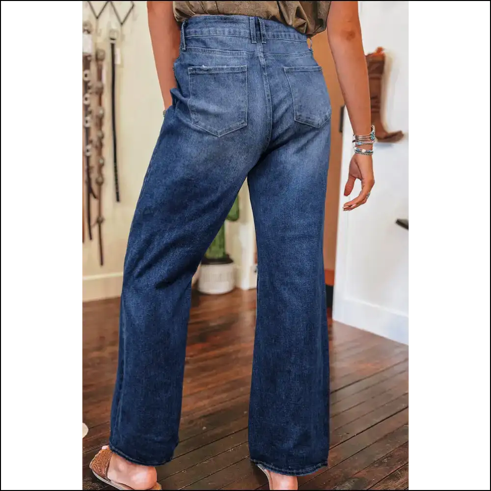 Dusk Blue High Rise Ripped Jeans: Ass Gas or Grass no one Rides Free! π Needful Things - Jeans on Sale Worldwide Shipping
