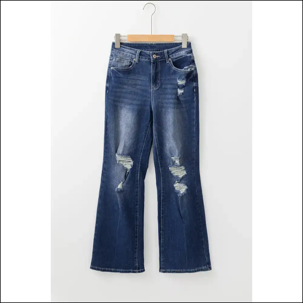 Dusk Blue High Rise Ripped Jeans: Ass Gas or Grass no one Rides Free! π Needful Things - Jeans on Sale Worldwide Shipping