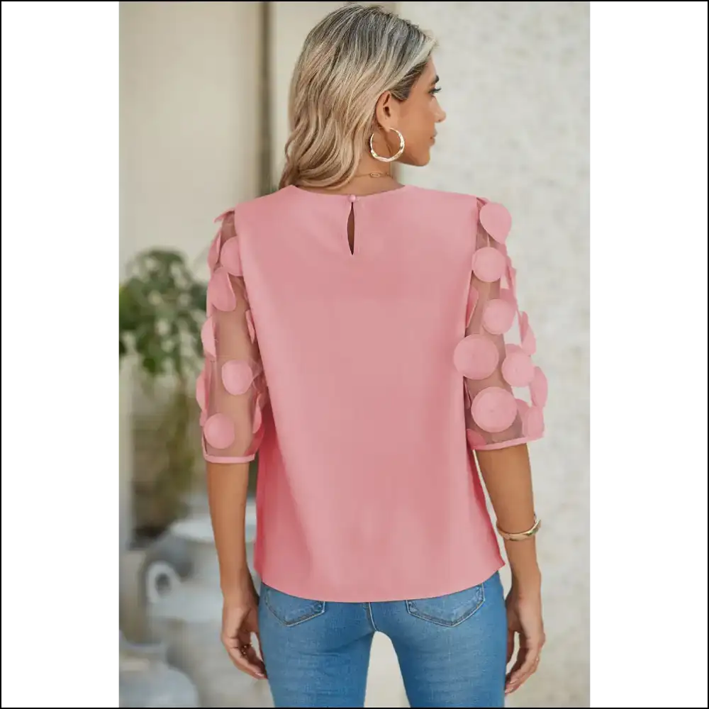 Dusty Pink Applique: Because Adulting is Hard Enough 🌸 Needful Things - Blouses on Sale Worldwide Shipping