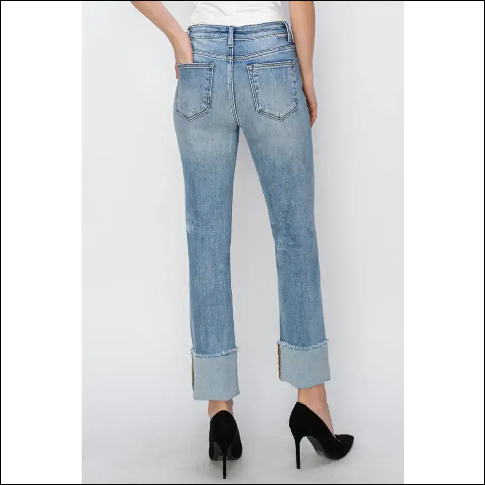 Elevate your Style Game: High Rise Cuffed Jeans for Lifeβs Twists ππ - on Sale Worldwide Shipping