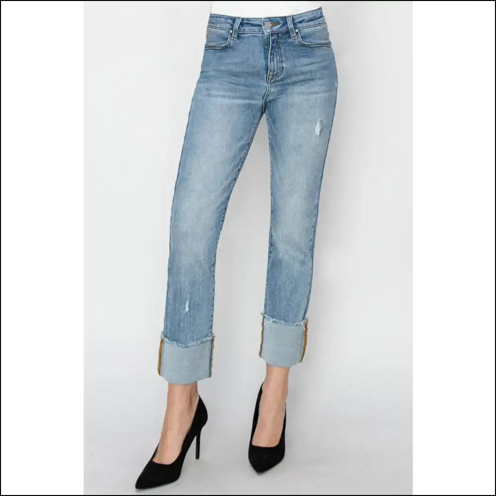 Elevate your Style Game: High Rise Cuffed Jeans for Lifeβs Twists ππ - on Sale Worldwide Shipping