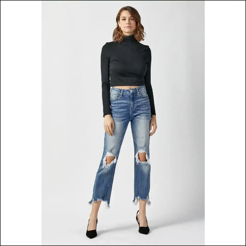 Elevate your Style with Risen High Waist Jeans - New Bff! 👖✨ - on Sale Worldwide Shipping