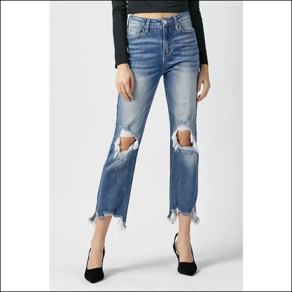 Elevate your Style with Risen High Waist Jeans - New Bff! 👖✨ - on Sale Worldwide Shipping