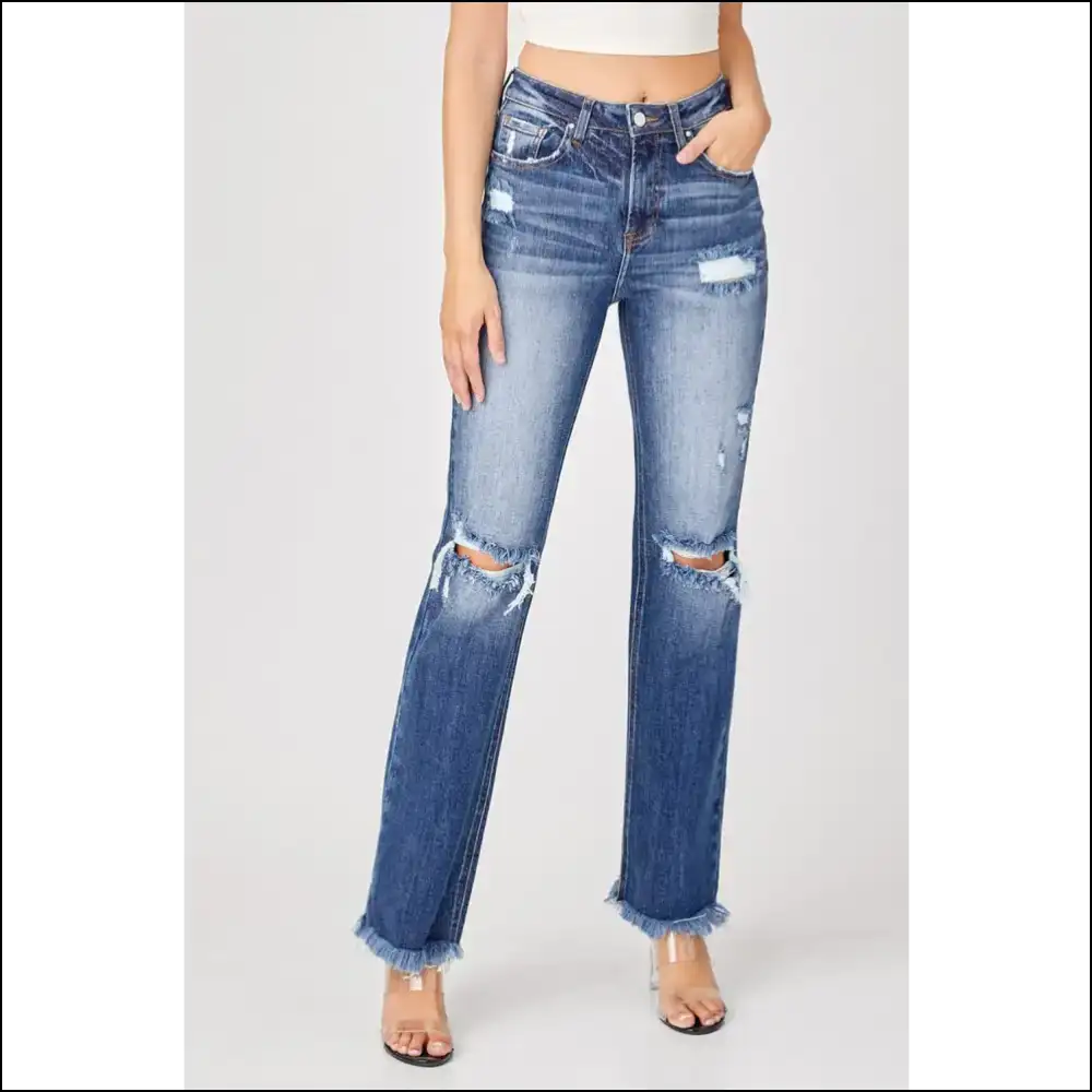 Embrace the Distress with Needful Things Raw Hem Jeans β your Inner Rebel Awaits! πβ¨ - on Sale Worldwide Shipping
