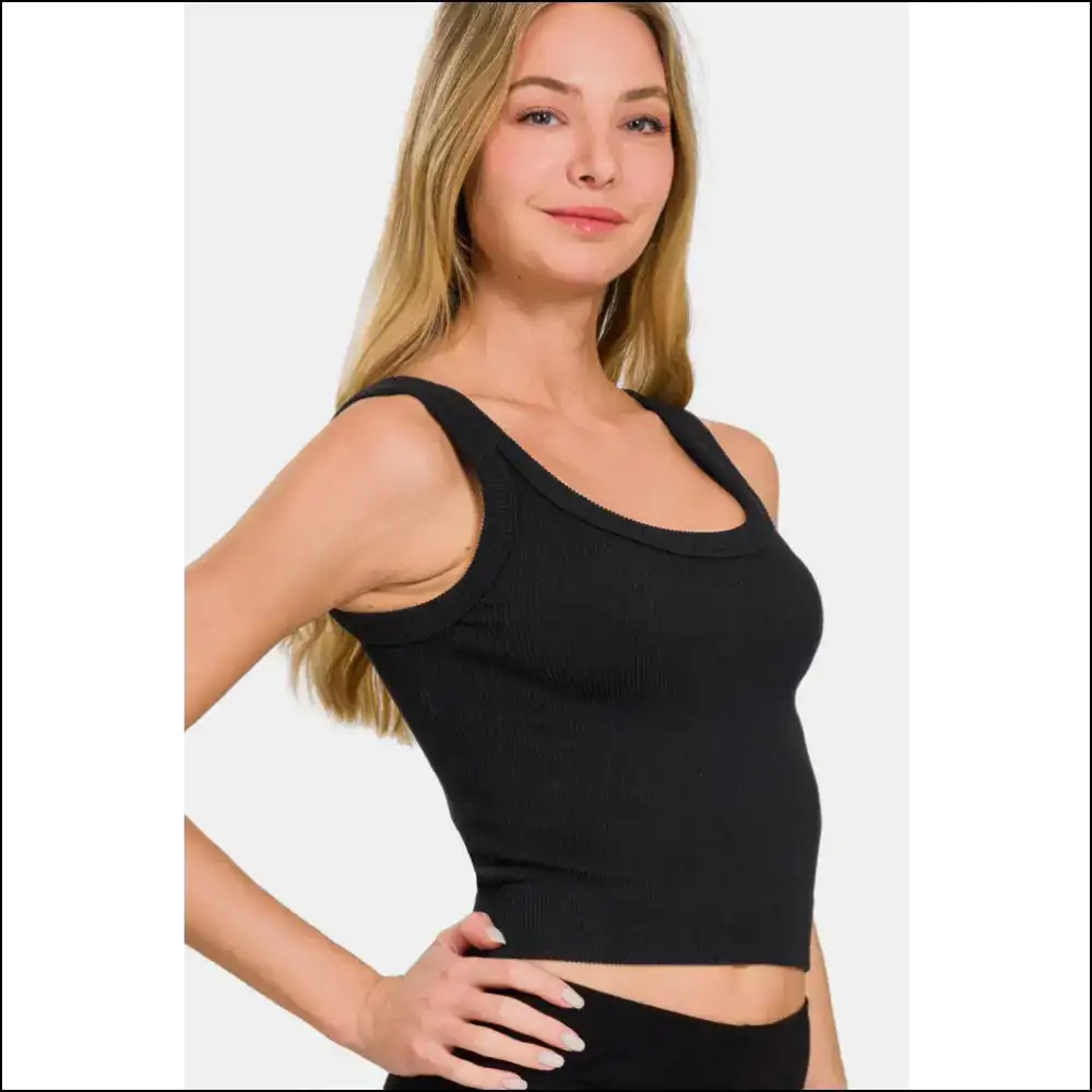 Fabulous Af: Chic Ribbed Cropped Tank That’s Worth Risking Sunburn! 🌞✨ - Tops on Sale Worldwide Shipping