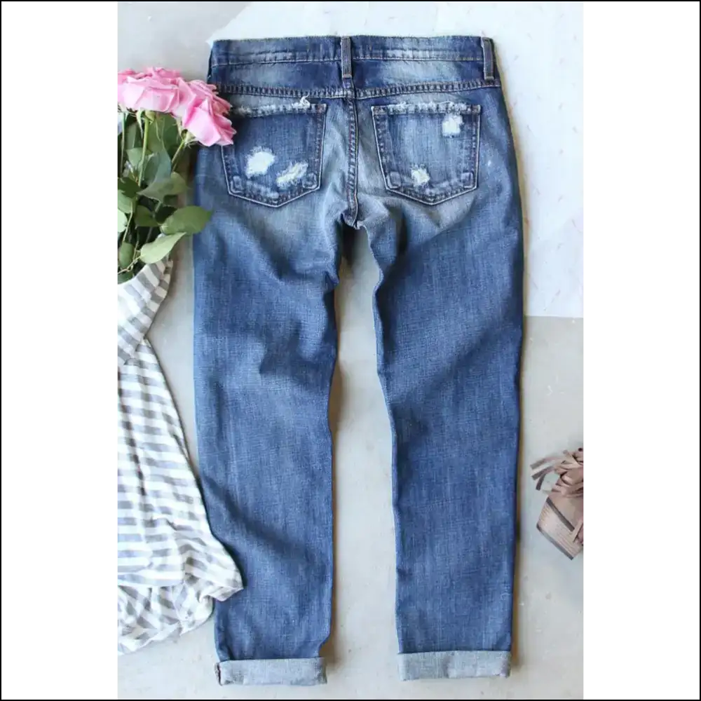Fall Into Fashion with Distressed Pumpkin Pattern Jeans - Spooktacular Style! π - on Sale Worldwide Shipping
