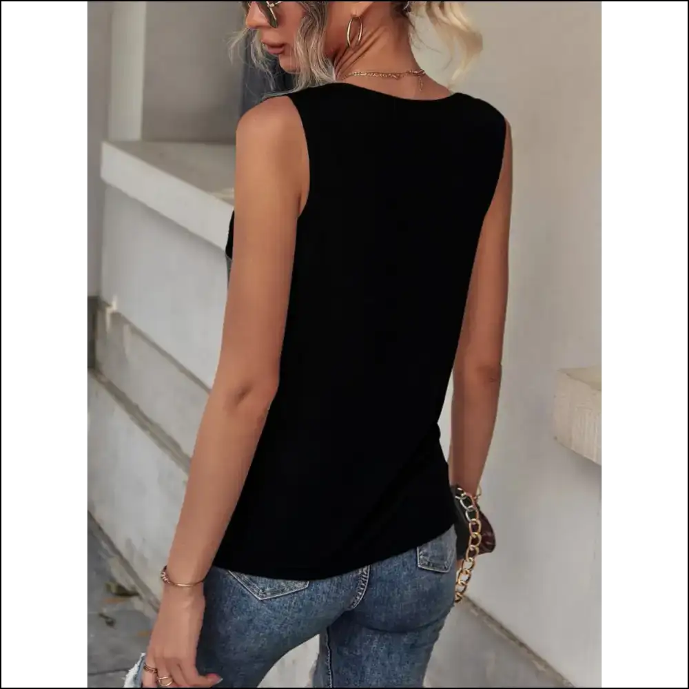 Fam-fam Color Block Wide Strap Tank - Tops on Sale Worldwide Shipping