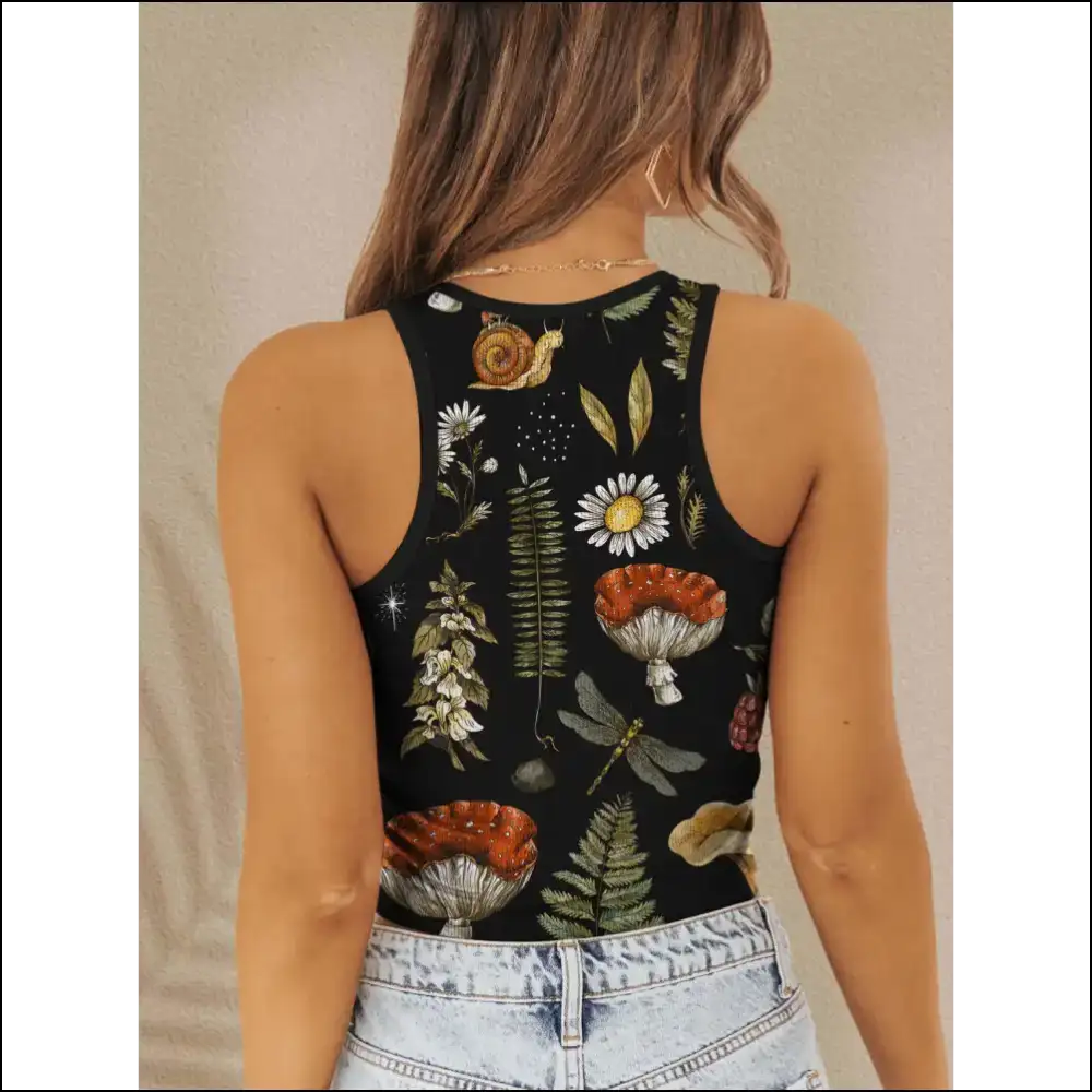 Fam-fam Printed Wide Strap Tank - your New Favorite Top! - Tops on Sale Worldwide Shipping