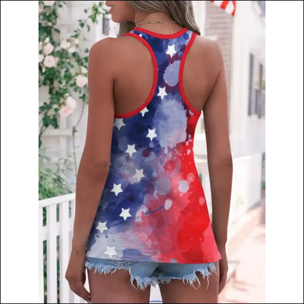Fam-fam Tie-dye Scoop Neck Tank - Tops on Sale Worldwide Shipping