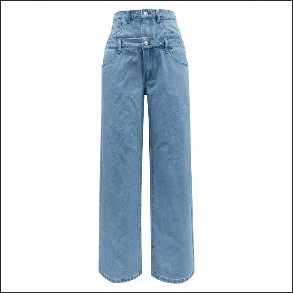 Faux Layered High Waist Jeans: Because Fabulous is the New Black! πβ¨ - Jeans on Sale Worldwide Shipping
