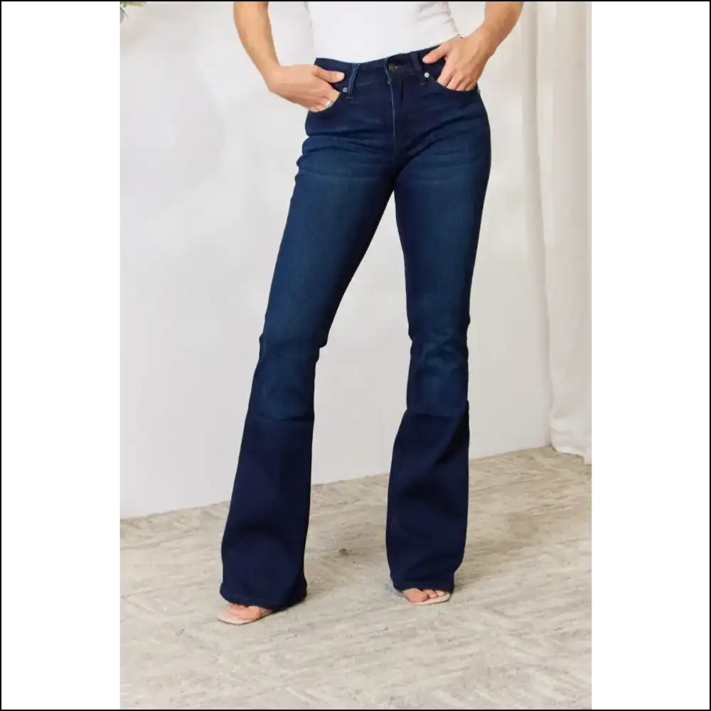 Feeling Fabulous in Kancan Mid Rise Flare Jeans: Confidence with a Side of Sass! π - Dark / 3(25) - Jeans on Sale Worldwide Shipping