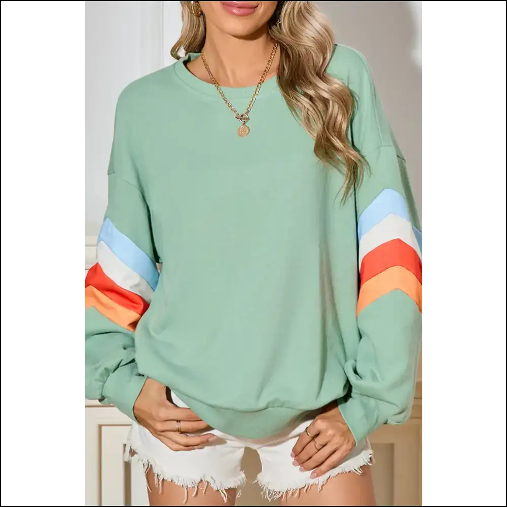 Flamingo Patchwork Drop Sleeve: Flock this Way to Awesome! Needful Things 😎 - Moonlight Jade / s - Sweatshirts & Hoodies on Sale Worldwide