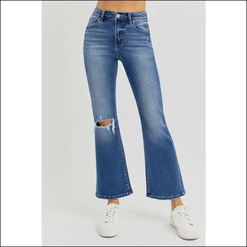Flare it Like you Mean It: Risen High Rise Crop Jeans for the Bold - on Sale Worldwide Shipping