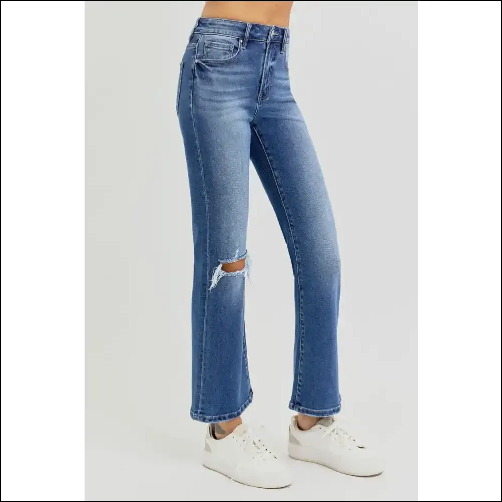 Flare it Like you Mean It: Risen High Rise Crop Jeans for the Bold - on Sale Worldwide Shipping