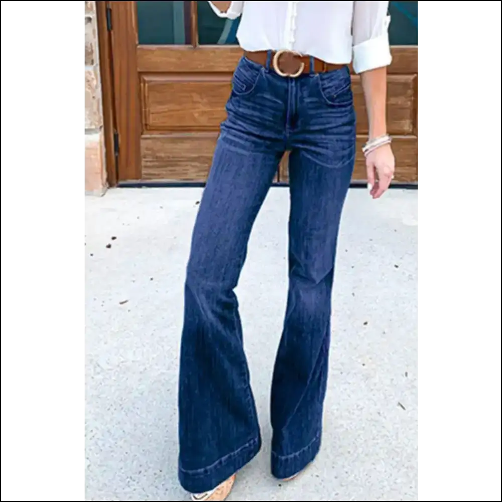 Flare Jeans: Because your Confidence Deserves a Wider Leg and Pockets! - Blue / Xs - Jeans on Sale Worldwide Shipping