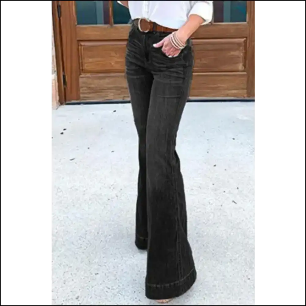 Flare Jeans: Because your Confidence Deserves a Wider Leg and Pockets! - Black / Xs - Jeans on Sale Worldwide Shipping