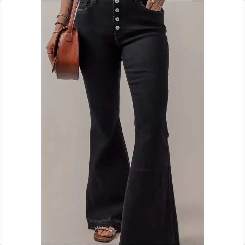 Flare-tastic Adventures in Chic Button-fly Jeans with Needful Things! - on Sale Worldwide Shipping