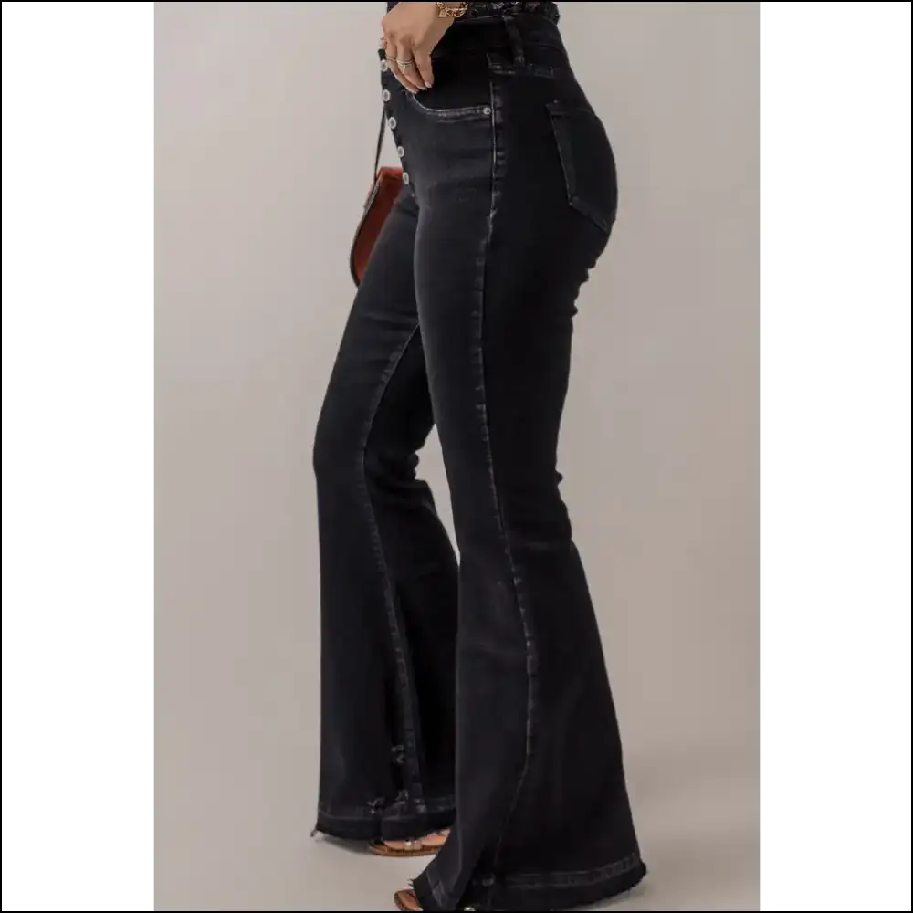 Flare-tastic Adventures in Chic Button-fly Jeans with Needful Things! - on Sale Worldwide Shipping
