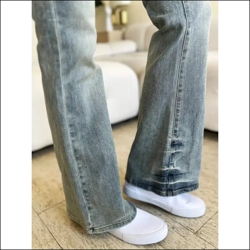 Flare Up your Life: Feel Fierce in Judy Blue Mid Rise Magic! 👖✨ - Jeans on Sale Worldwide Shipping