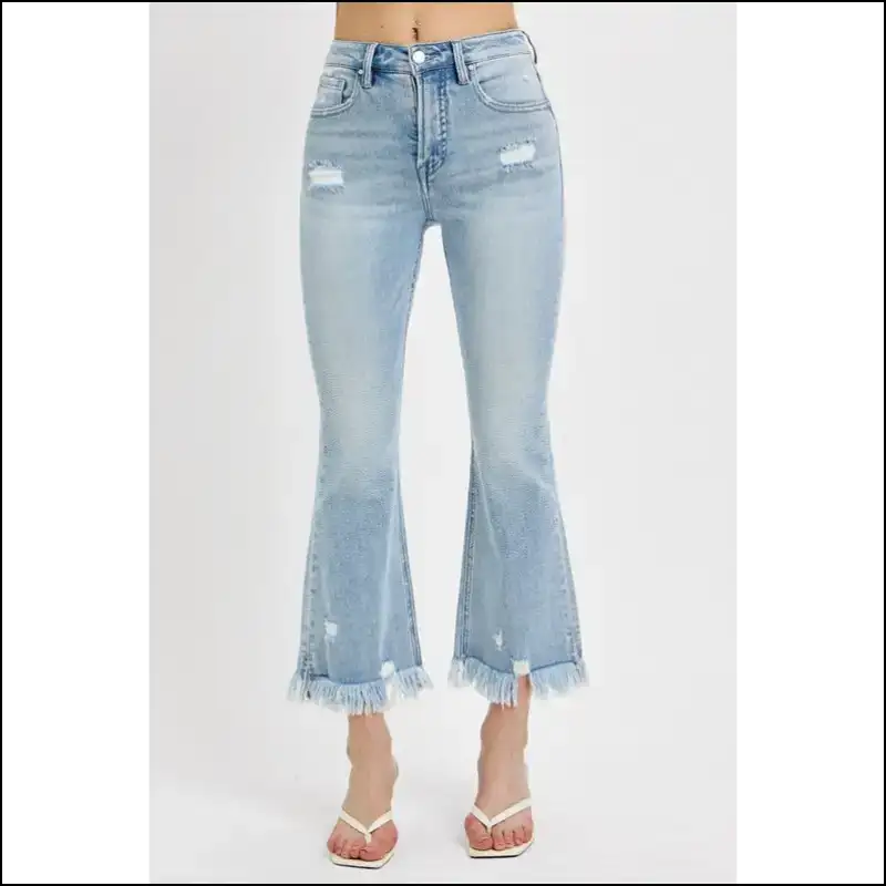 Flare Up your Style with Needful Things Distressed Cropped Jeans π - on Sale Worldwide Shipping