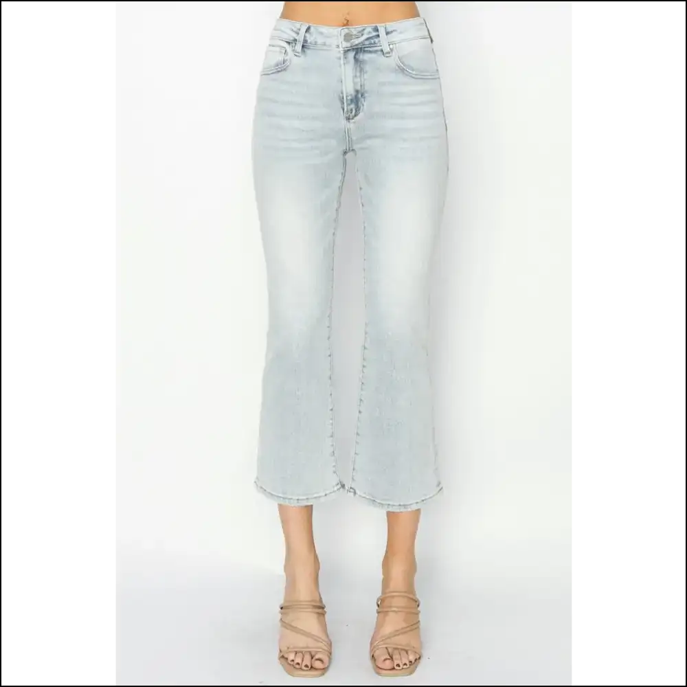 Flaunt it Like you Own in Risen Mid Rise Cropped Flare Jeans ๐๐ - on Sale Worldwide Shipping