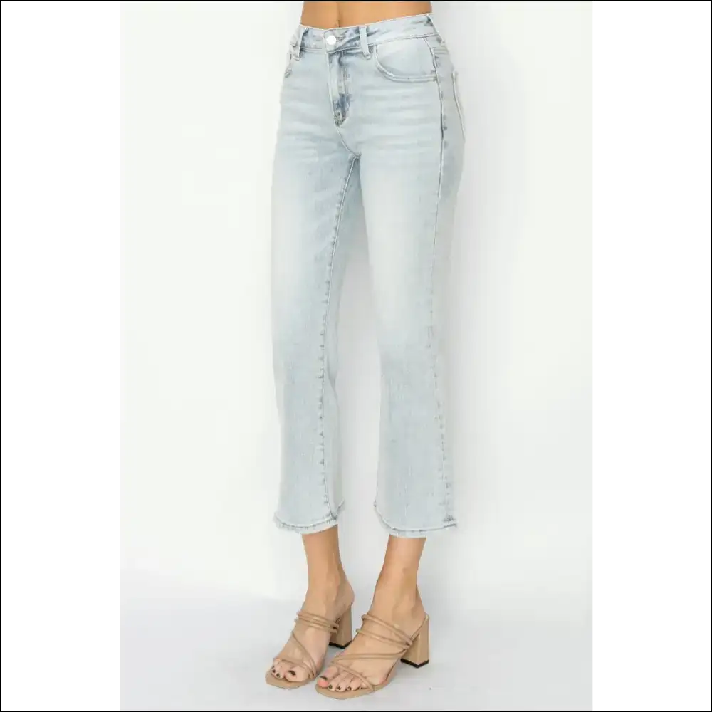 Flaunt it Like you Own in Risen Mid Rise Cropped Flare Jeans ๐๐ - on Sale Worldwide Shipping