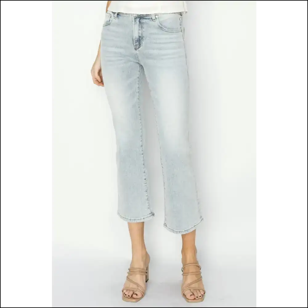 Flaunt it Like you Own in Risen Mid Rise Cropped Flare Jeans ๐๐ - Light / 3(26) - on Sale Worldwide Shipping