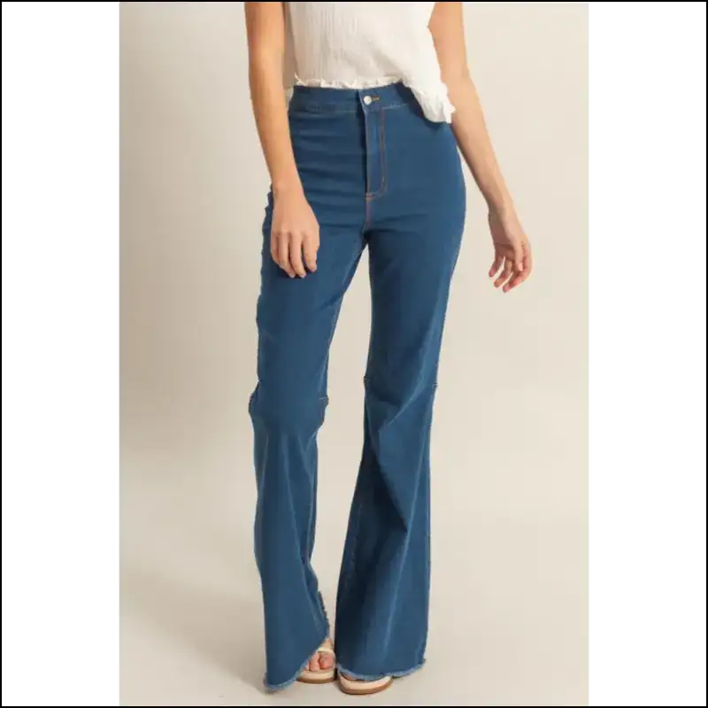 Flaunt it Like you Stole It: Needful Things High-waist Flared Jeans! 😎✨ - Dark / m - Jeans on Sale Worldwide Shipping