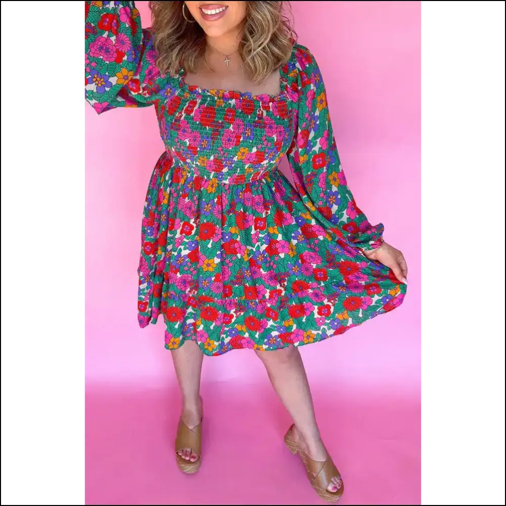 Flirty Floral Mini Dress: Curves! 🌼 Needful Things - White / 1x - Plus Size Dresses on Sale Worldwide Shipping