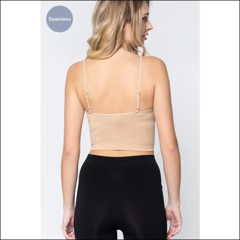 Flirty Round Neck Crop Rib Cami - Tank Tops on Sale Worldwide Shipping