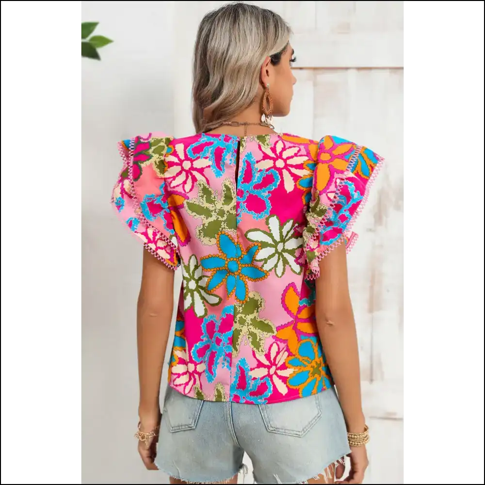 Floral Print Boho Blouse Instant Garden Party - Blouses on Sale Worldwide Shipping