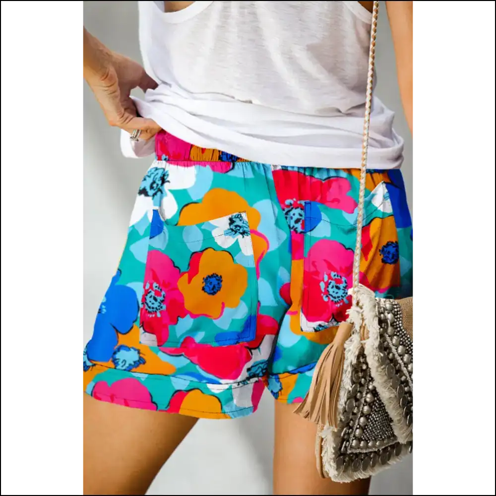 Floral Print Drawstring Shorts: Pants Optional Life Essential! Needful Things 🌸 - Shorts on Sale Worldwide Shipping