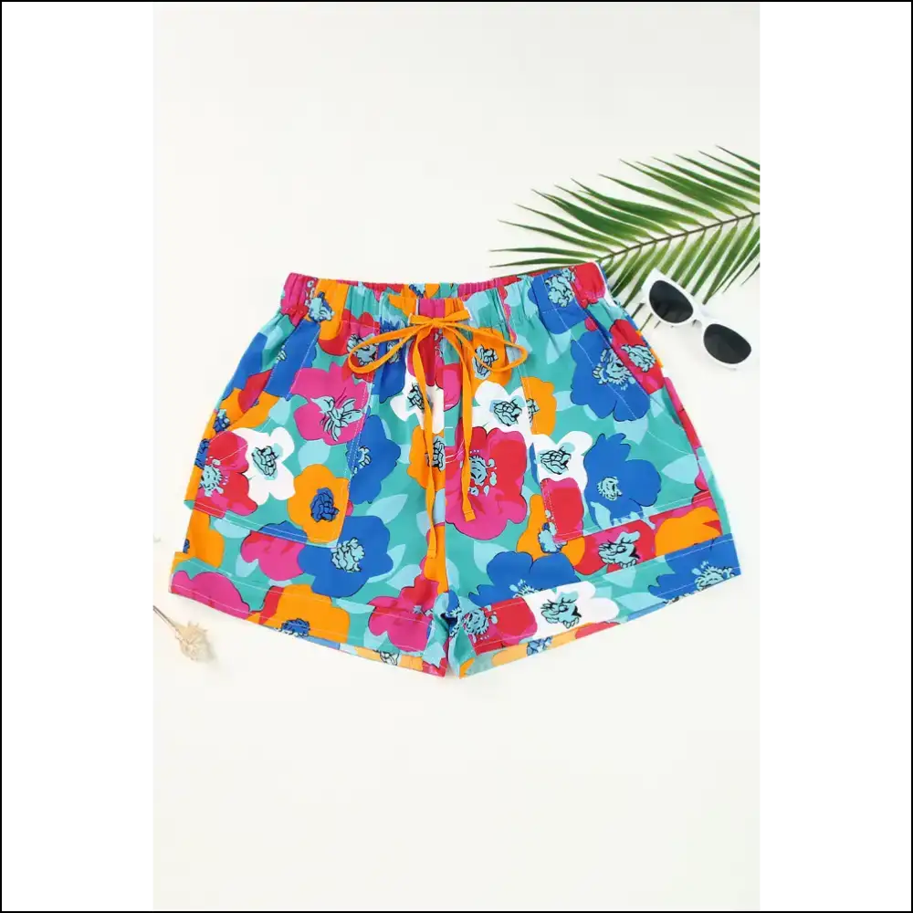 Floral Print Drawstring Shorts: Pants Optional Life Essential! Needful Things 🌸 - Shorts on Sale Worldwide Shipping