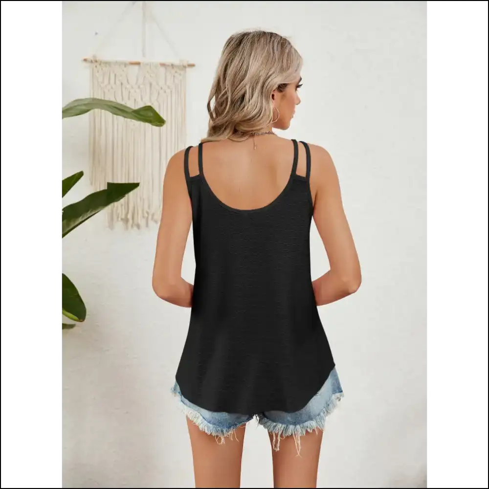 Florira Cutout Eyelet Tank - Chic and Playful - Tops on Sale Worldwide Shipping