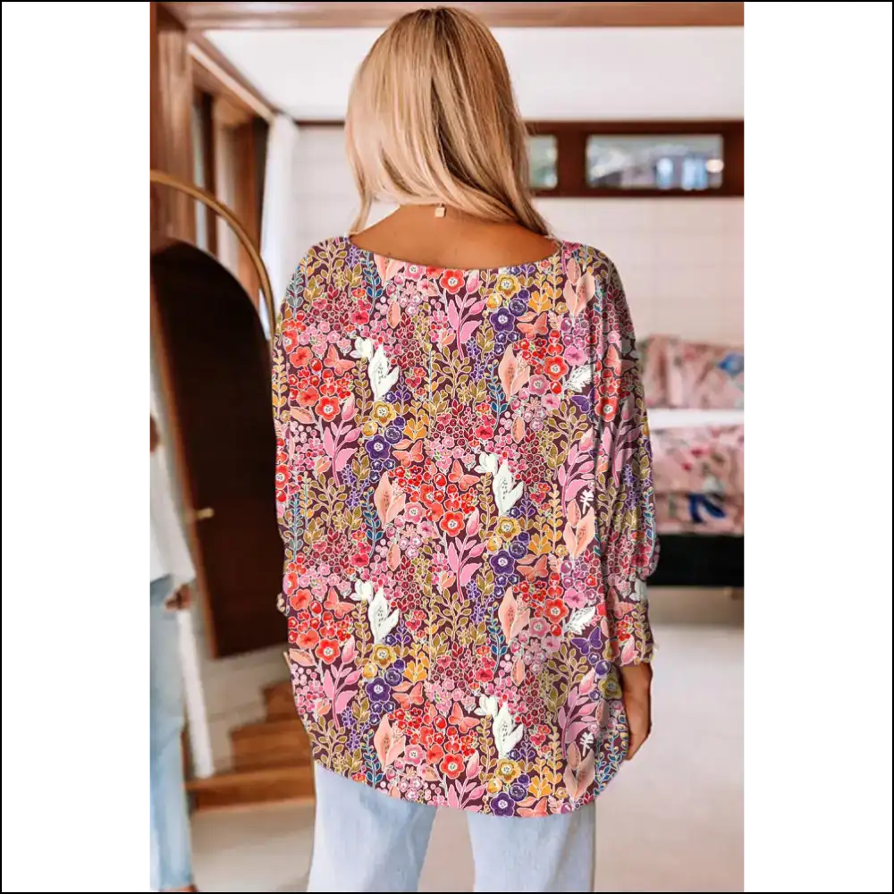 Flower Power Blouse Polyester Paradise - Blouses on Sale Worldwide Shipping