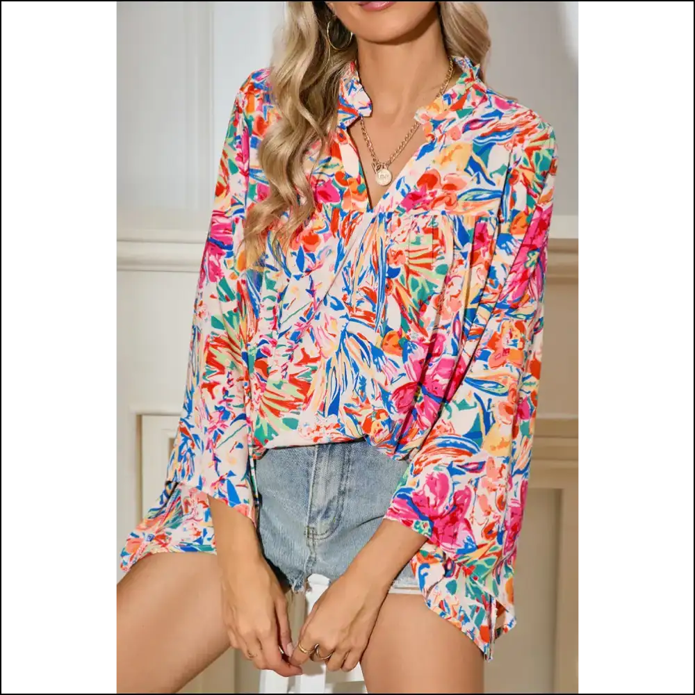 Flower Power that Wont Make you Look Like your Grandma Needful Things 🌸 Vibrant Multicolour - s - Blouses on Sale Worldwide Shipping