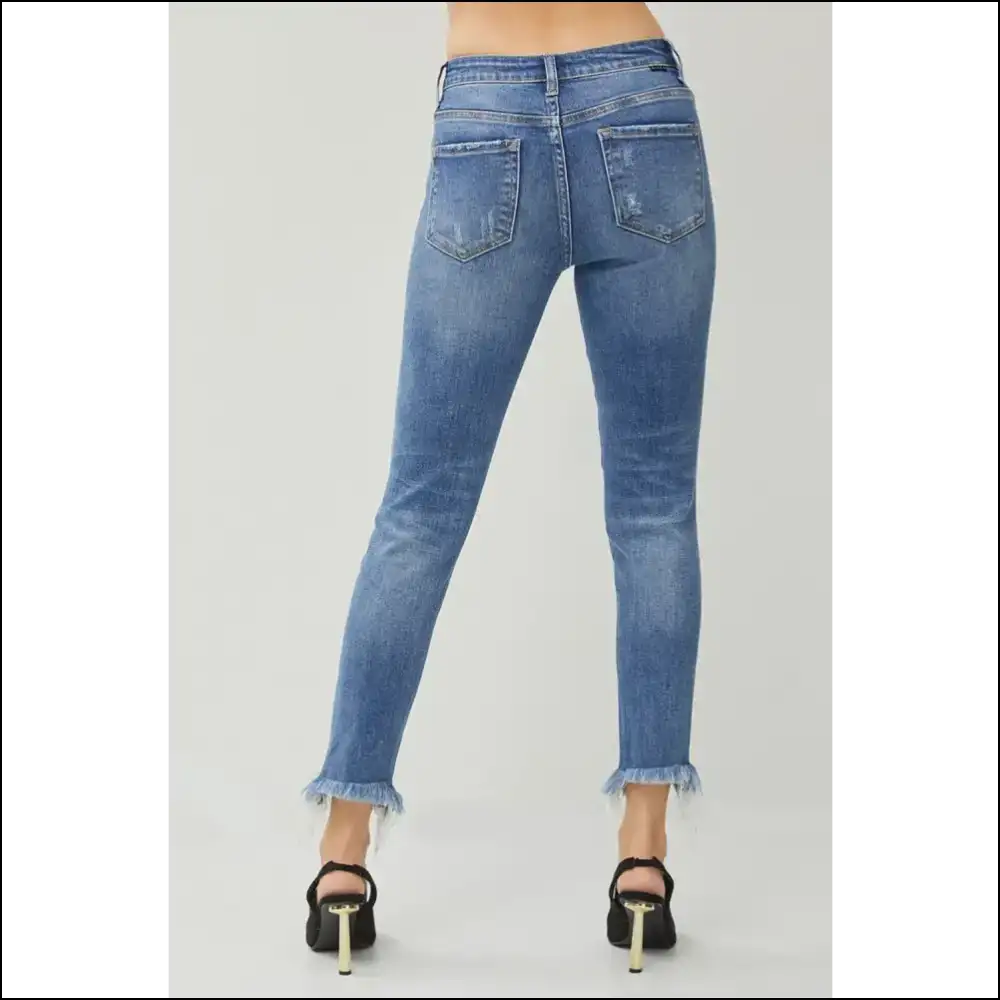 Fray your Worries Away: Embrace the Risen Distressed Slim Jeans! - Jeans on Sale Worldwide Shipping