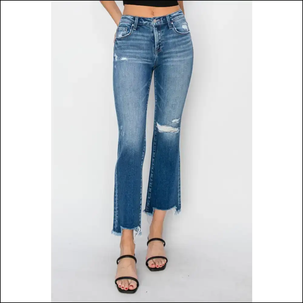Frayed Step Hem Jeans: Because Graceful is so Last Season Darling! ππ - Dark / 13 - Jeans on Sale Worldwide Shipping
