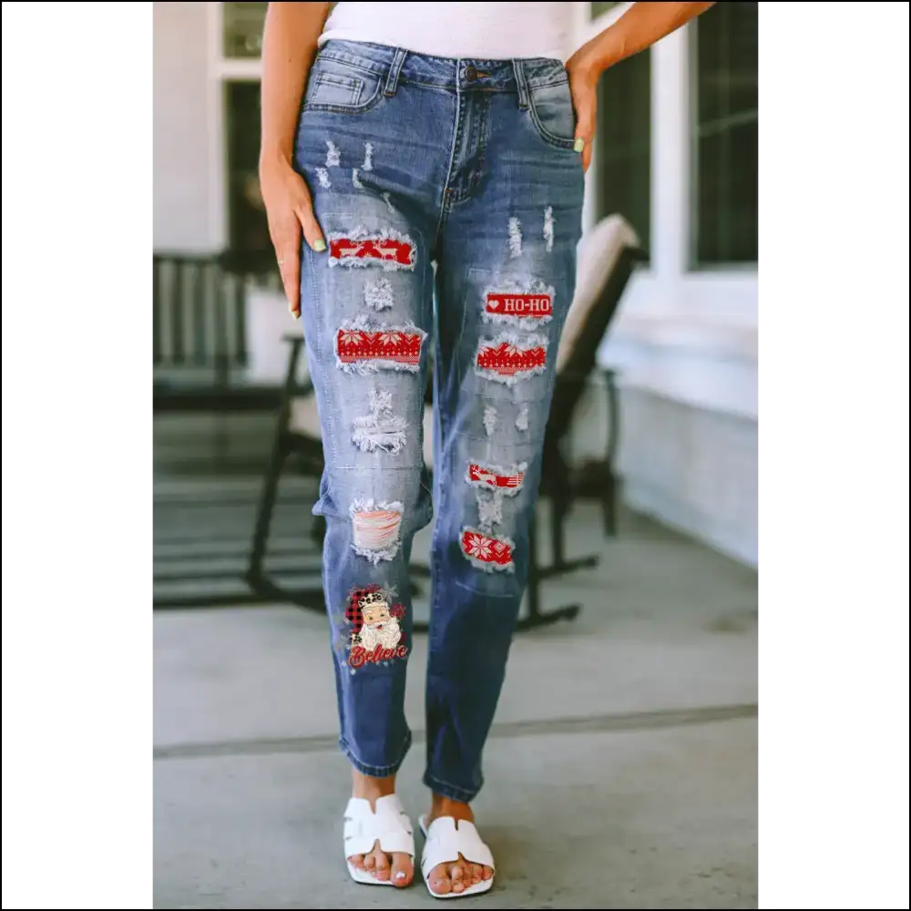 Get Festive with Santa Graphic Distressed Straight Jeans at Needful Things π
π - Medium / 14 - on Sale Worldwide Shipping