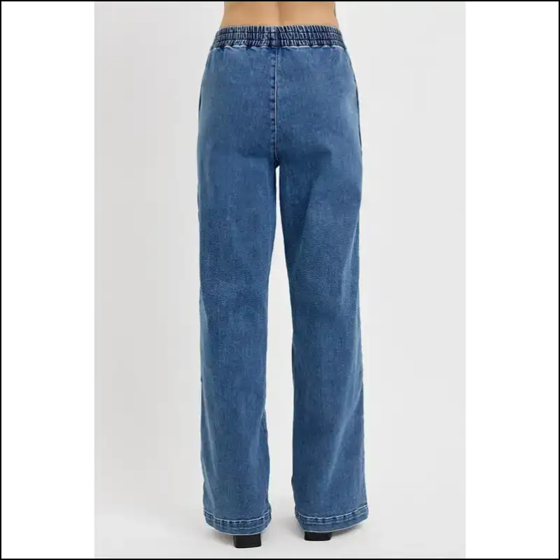 Get Ready to Live in Style: Elastic Waist Wide Leg Jeans at Needful Things! - on Sale Worldwide Shipping