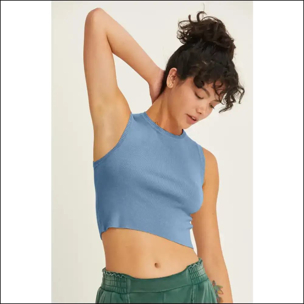 Get Ready to Strut in your Chic Ribbed Knit Cropped Tank of Dreams! ππ - Tops on Sale Worldwide Shipping
