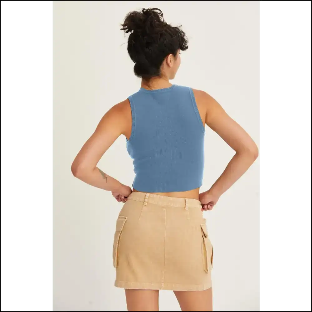 Get Ready to Strut in your Chic Ribbed Knit Cropped Tank of Dreams! ππ - Tops on Sale Worldwide Shipping