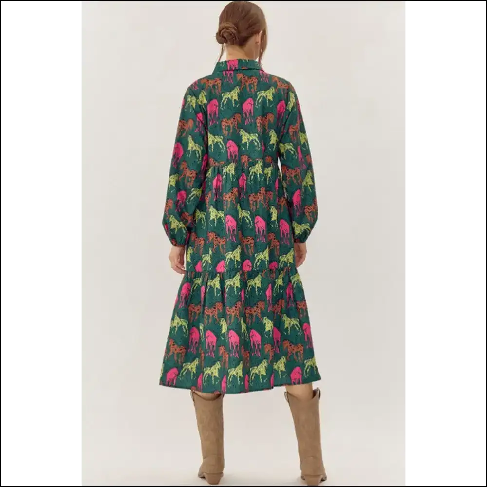 Giddy Up! Green Horse Print Dress for Needful Things Badasses π΄π - Plus Size Dresses on Sale Worldwide Shipping