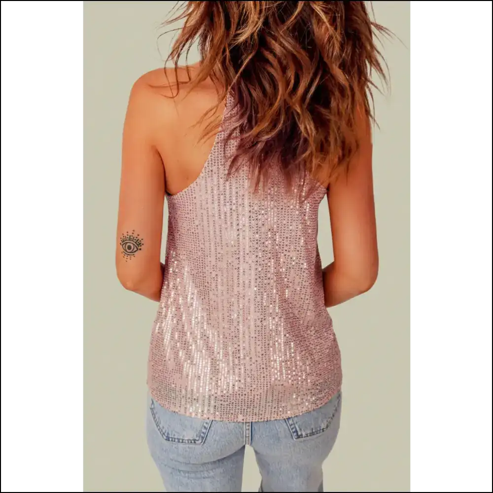 Glam Sequin Racerback Tank Top - Tops on Sale Worldwide Shipping