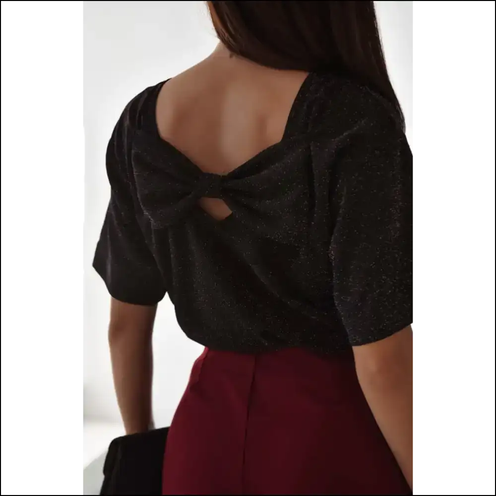 Glittery Black Bow Top: Sparkle Slay Later ✨ Needful Things - s - t Shirts on Sale Worldwide Shipping